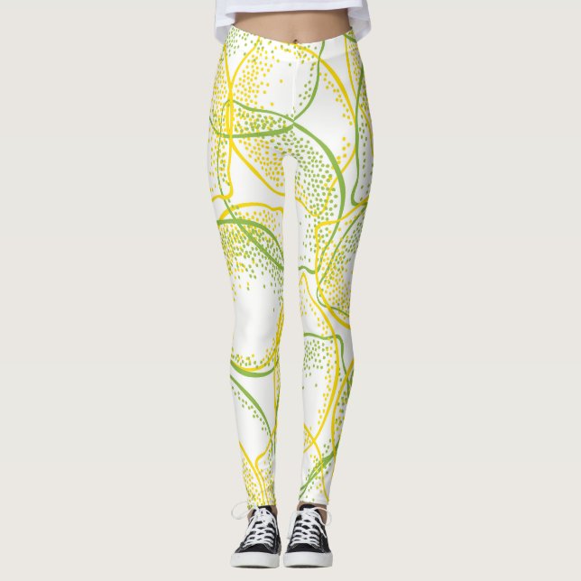 Lemons and Limes: Fresh Pattern. Leggings (Front)