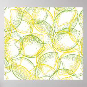 Lemons and Limes: Fresh Pattern. Poster