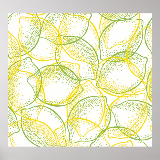 Lemons and Limes: Fresh Pattern. Poster (Front)
