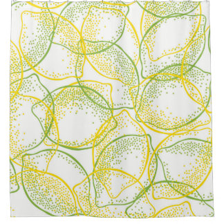 Lemons and Limes: Fresh Pattern. Shower Curtain