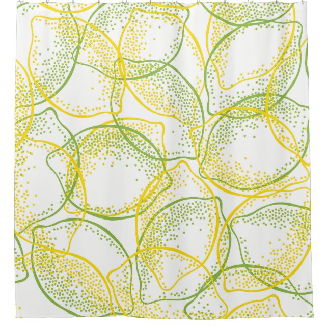 Lemons and Limes: Fresh Pattern. Shower Curtain (Front)
