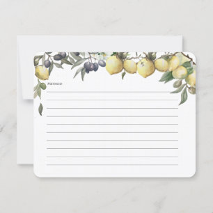 Lemons and Olives Recipe Card