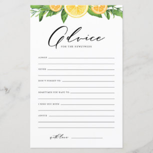 Lemons and Oranges Advice for the Newlyweds Card