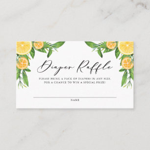 Lemons and Oranges Baby Shower Diaper Raffle Card
