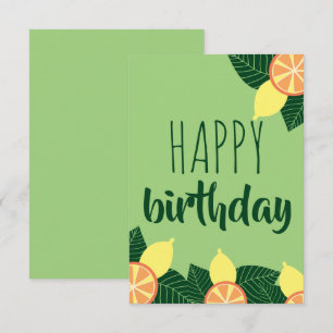 Lemons and oranges happy birthday card