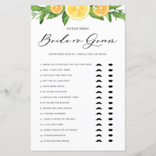 Lemons and Oranges He Said She Said Bride or Groom