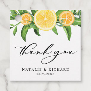 Lemons and Oranges Summer Wedding Thank You Favour Tags