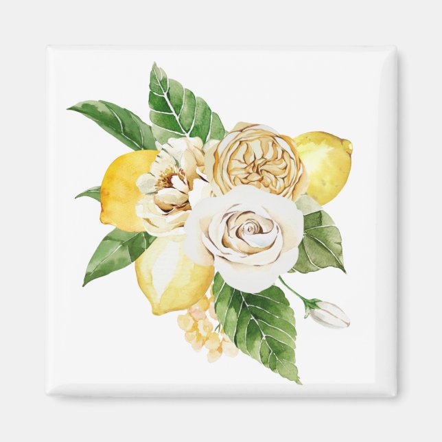 Lemons and roses bouquet magnet (Front)