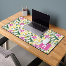 Lemons and Tulips Floral Pattern | Citrus Monogram