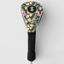 Lemons and Tulips Floral Pattern | Citrus Monogram