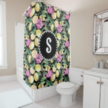 Lemons and Tulips Floral Pattern | Citrus Monogram