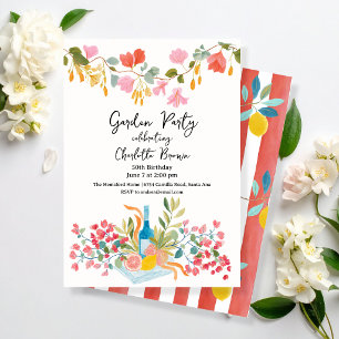 Lemons and Wine Birthday Invitation