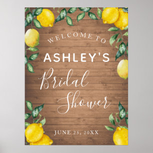 Lemons and wood rustic Bridal Shower welcome sign