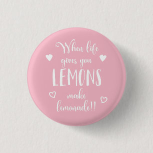 Lemons Attitude Success Dreams Motivational Quote 3 Cm Round Badge