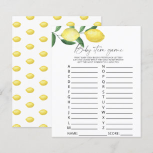 Lemons - Baby Item Game. Baby Shower Game