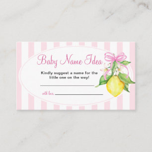 Lemons Baby Name Idea Game Ticket Enclosure Card