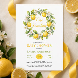 Lemons Baby Shower Ciao Bambino Italian Theme Invitation