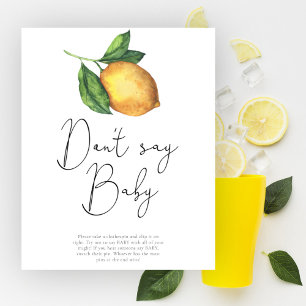 Lemons baby shower Don't say baby Poster