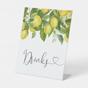 Lemons Baby Shower Drinks  Pedestal Sign