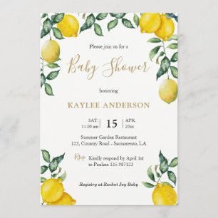 Lemons Baby shower invitation card