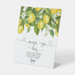 Lemons Baby Shower Mum-osa Bar Pedestal Sign
