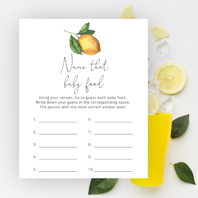 Lemons baby shower Name that baby Food game (Creator Uploaded)