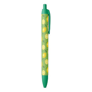 Lemons Background Pattern Black Ink Pen