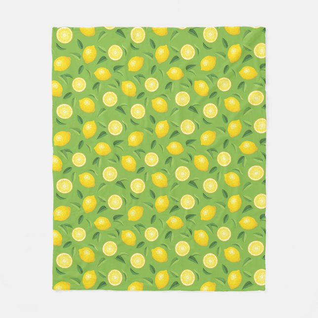 Lemons Background Pattern Fleece Blanket (Front)
