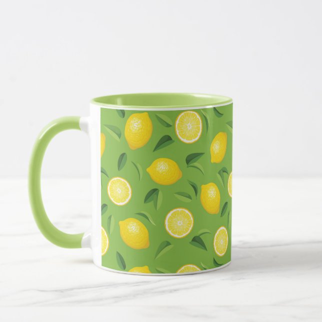 Lemons Background Pattern Mug (Left)