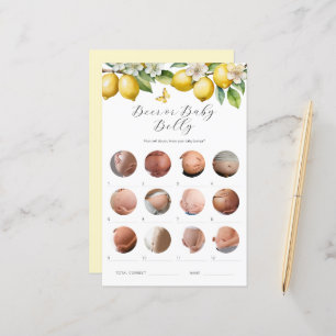 Lemons Beer or Baby Belly Baby Shower Game 
