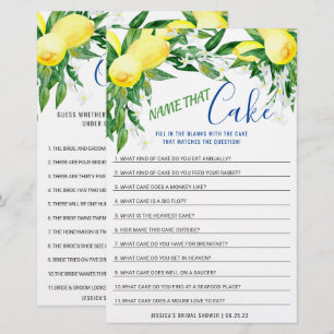 Lemons Blossom Double-Sided Bridal Shower Game