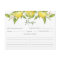 Lemons Blossom Greenery Bridal Shower Recipe Card