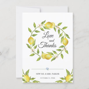 Lemons Blossom Greenery Floral Thank You