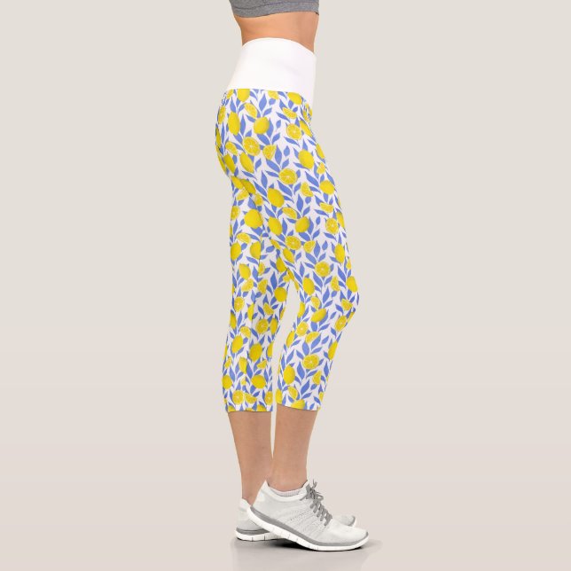 Lemons Blue Mediterranean Capri Leggings (Right)