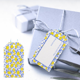 Lemons Blue Mediterranean Gift Tags