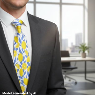 Lemons Blue Mediterranean Tie