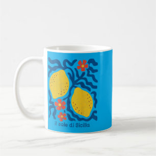 Lemons Boho Floral Sole Di Sicilia Travel Vacation Coffee Mug