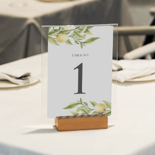 Lemons boho Personalised Table Number