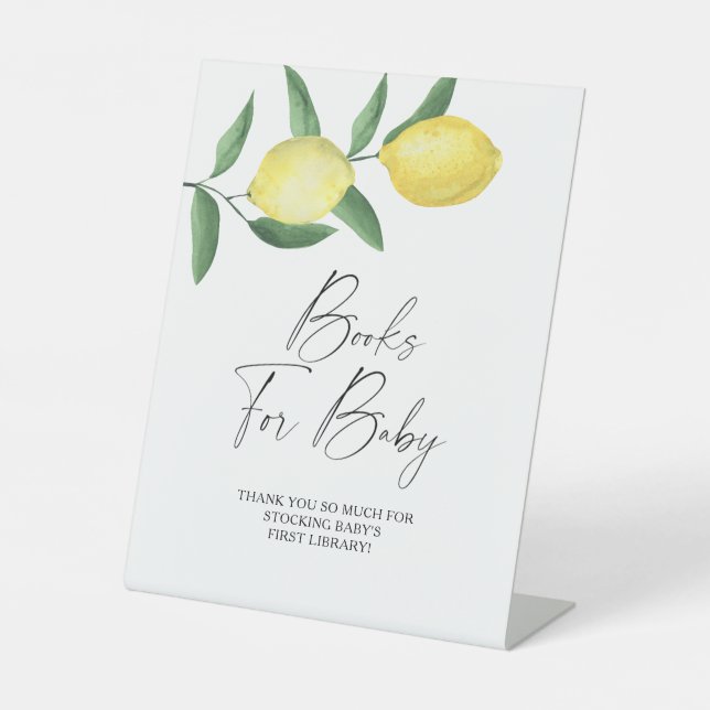 Lemons - books for baby poster pedestal sign (Front)