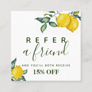 Lemons botanical square summer referral card