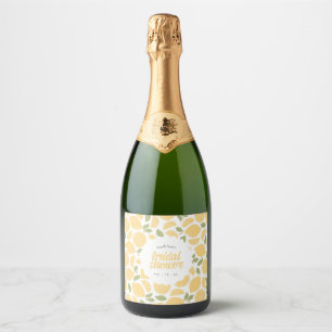 Lemons Bridal Shower or Wedding Personalised Sparkling Wine Label