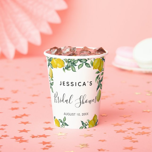 Lemons Bridal Shower party decor Photo booth Paper Cups (Insitu)