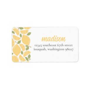 Lemons Bridal Shower Return Address Label