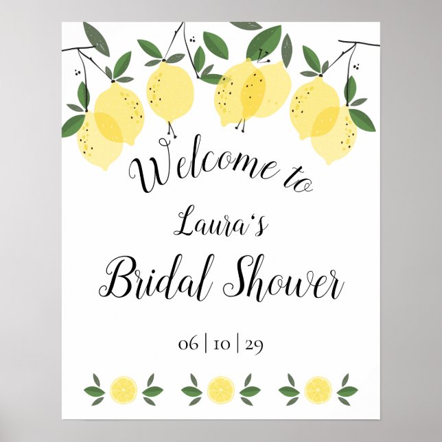 Lemons Bridal Shower Welcome Poster (Front)
