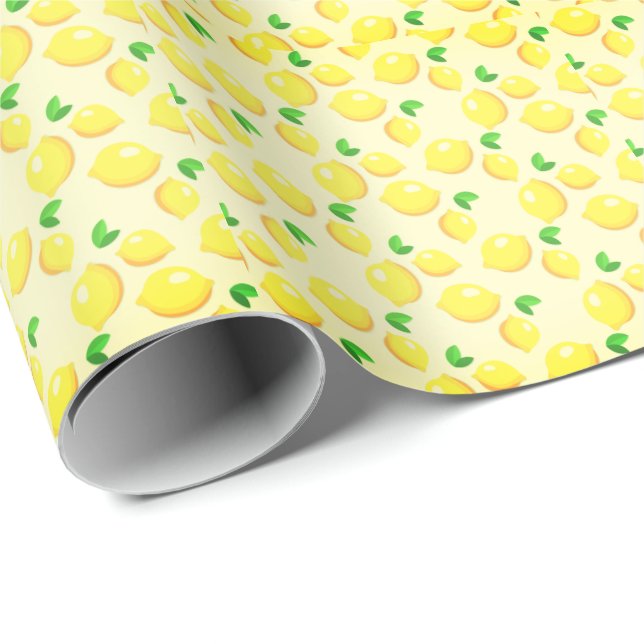 Lemons Citrus  Design Wrapping Paper (Roll Corner)