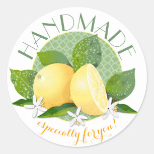 Lemons Citrus Fruit Canning Gift Holiday Classic Round Sticker