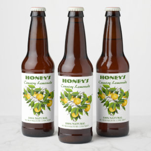Lemons Citrus Fruit Floral Beer Bottle Label