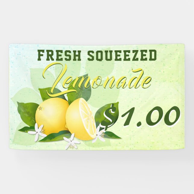Lemons Citrus Fruit Lemonade Stand Banner (Horizontal)