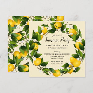 Lemons Citrus Fruit Party Invitation