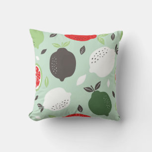 Lemons Citrus Fruits Vintage Wallpaper Cushion
